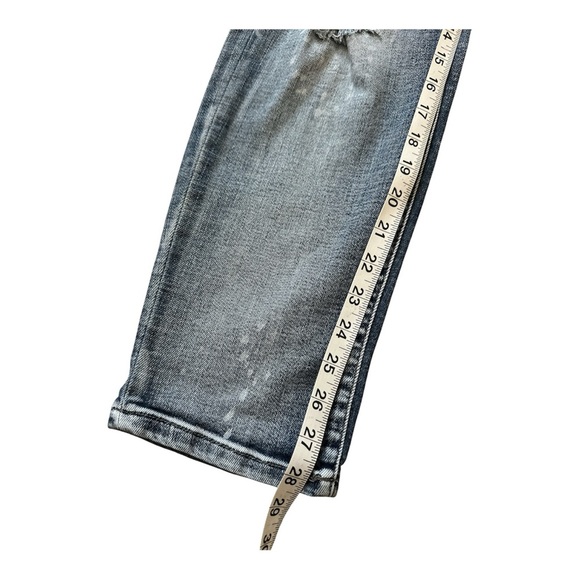 JUDY BLUE BOYFRIEND FIT DISTRESSED RIPPED STRAIGHT LEG BLUE DENIM SIZE 28 - Picture 6 of 6